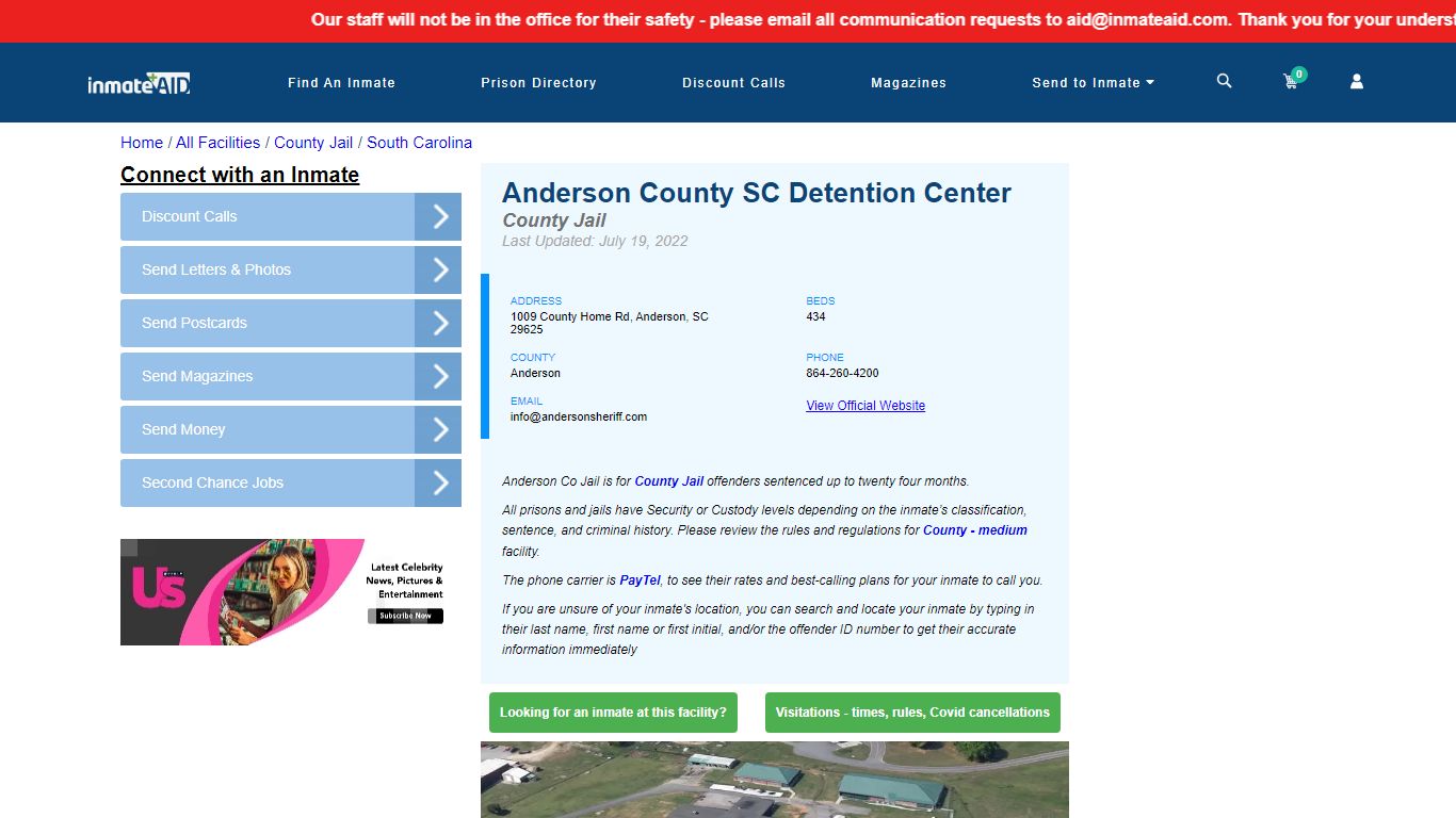 Anderson County SC Detention Center - Inmate Locator ...